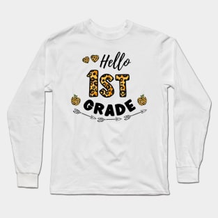 Hello 1st Grade Leopard Back To School Long Sleeve T-Shirt